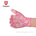 Hespax Safety Anti Static Women PU Gardening Gloves